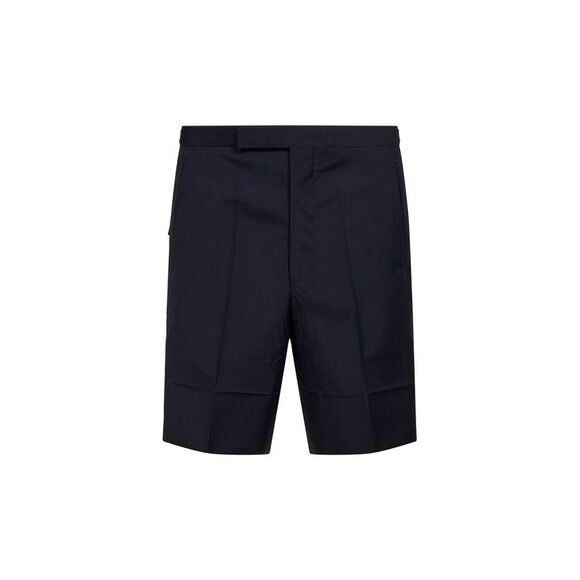 Prada Abbigliamento Men Blue Wool And Mohair Tailored Bermuda Shorts